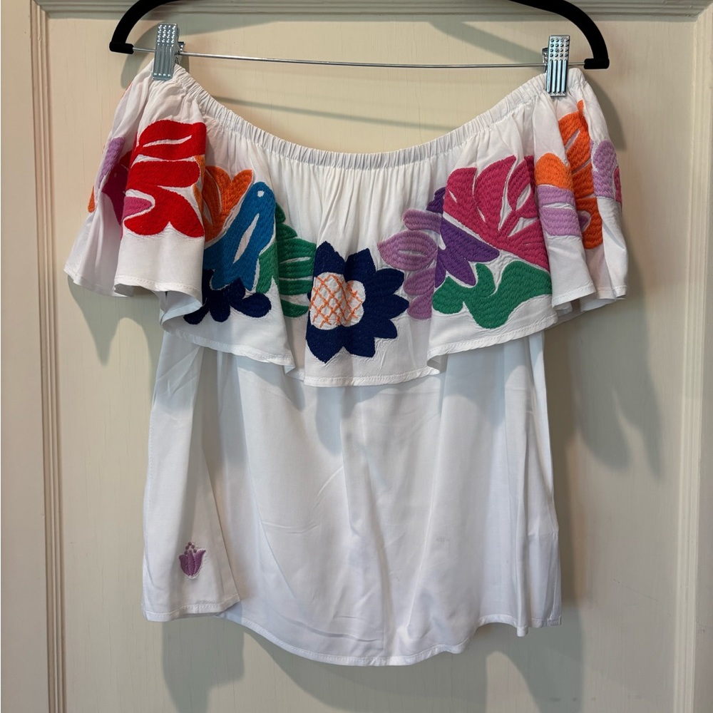 Vibrant Floral Off-Shoulder Blouse
